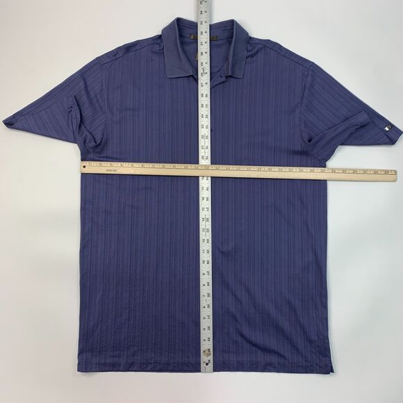 Nike Tiger Woods Polo Shirt Men XL Extra Large Purple Stripe Golf FitDry Victory - Picture 6 of 11
